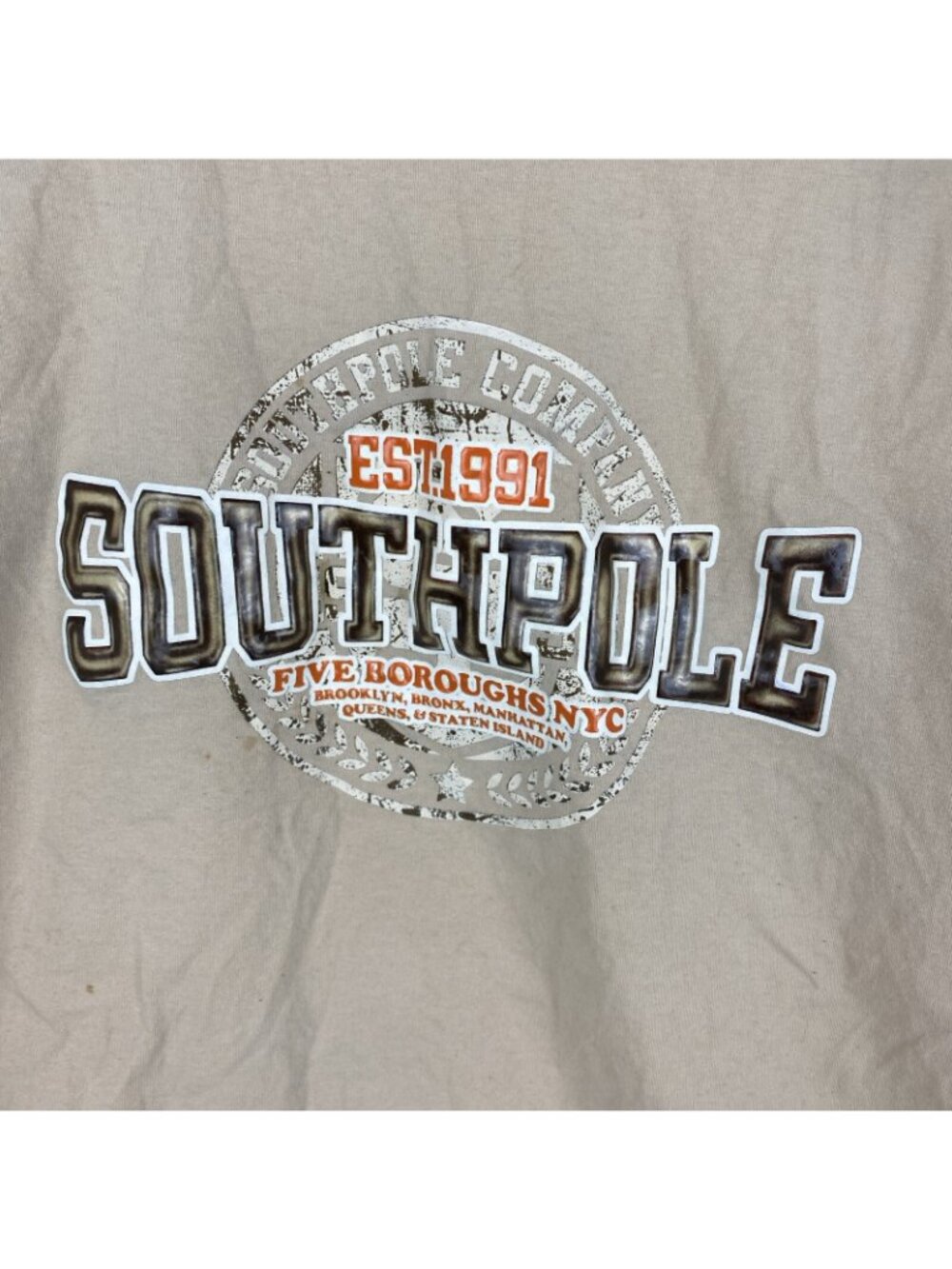 Mens Southpole Five Boroughs T-Shirt Size XXL Color Tan - Picture 2 of 6